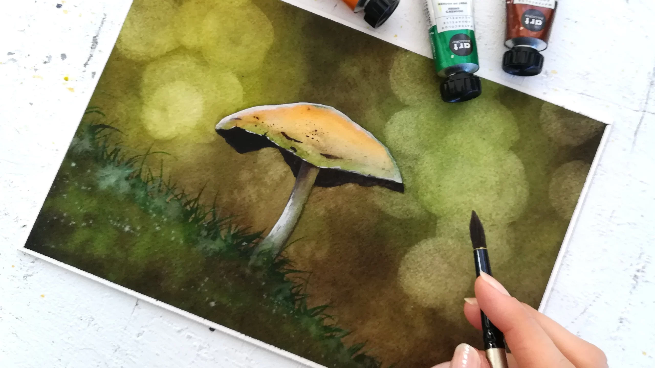 Creative psilocybin mushroom painting